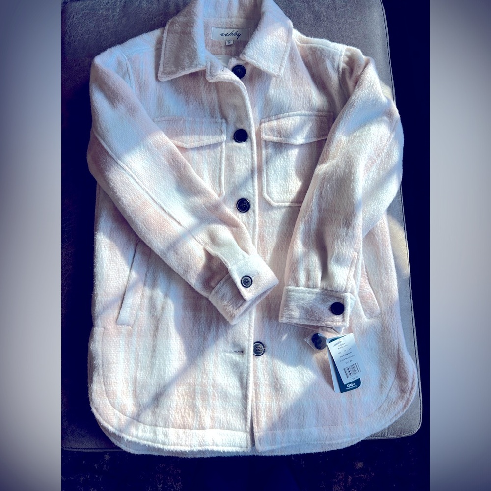 Sebby size XS shirt+ jacket-shacket  blush/white